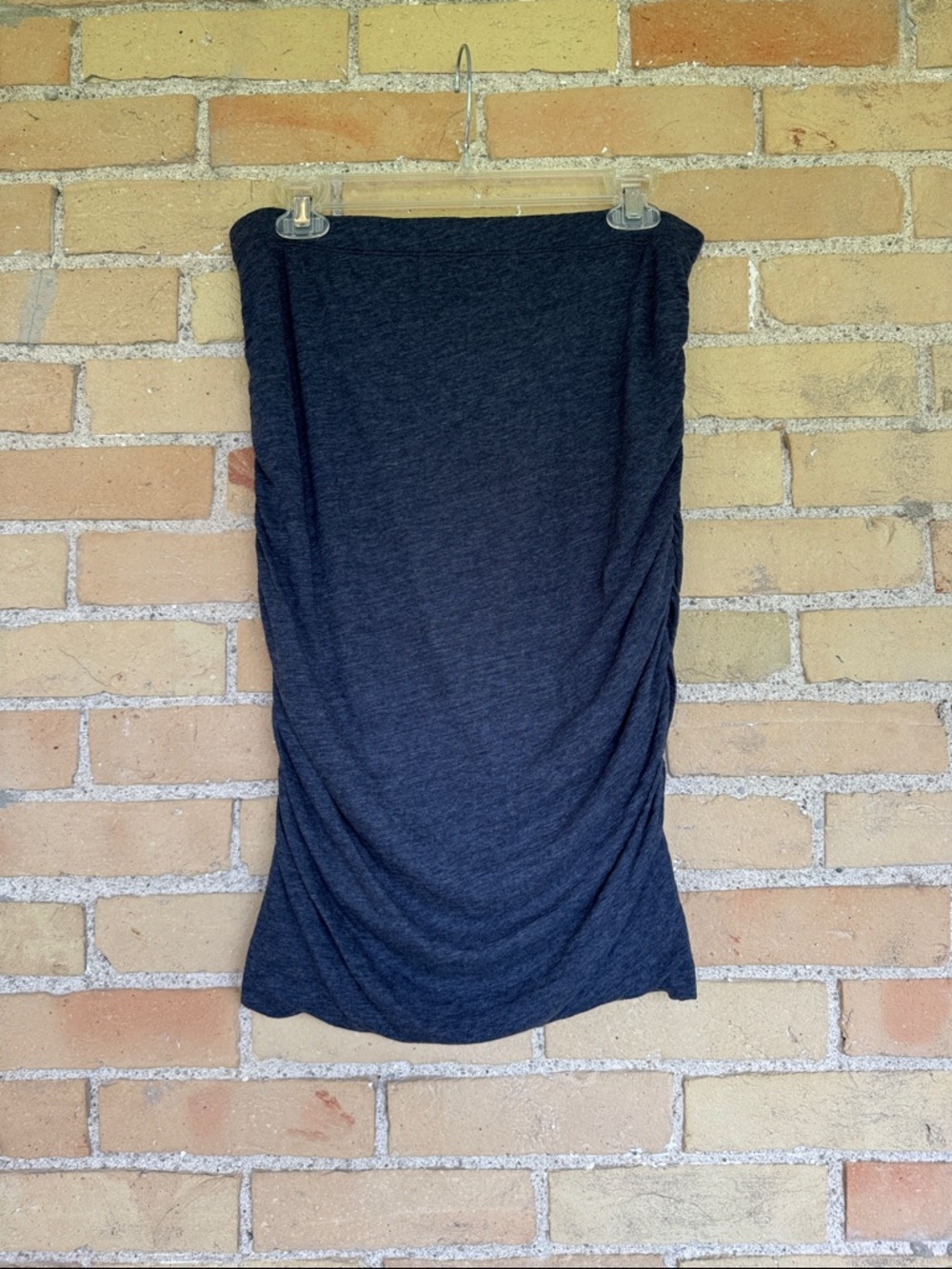 Velvet by Graham & Spencer Blue Ruched Midi Skirt - Picture 4 of 4